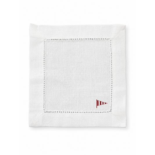 Linen Cocktail Napkin - Side Note (motif)